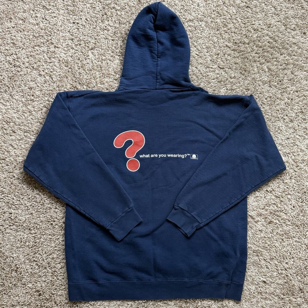 Vintage 90’s What Are You Wearing? Cotton Promo Navy Blue Hoodie Men’s Size L